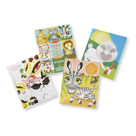 8605 - Make a Face Sticker Pad  - Crazy Animals