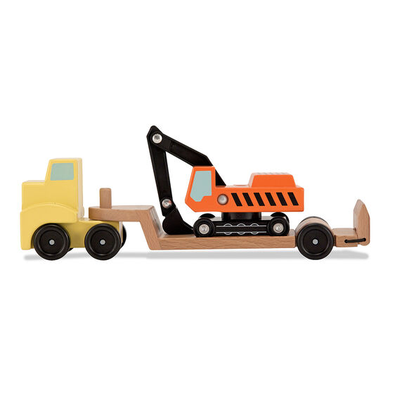 4577 - Flatbed Trailer with Excavator