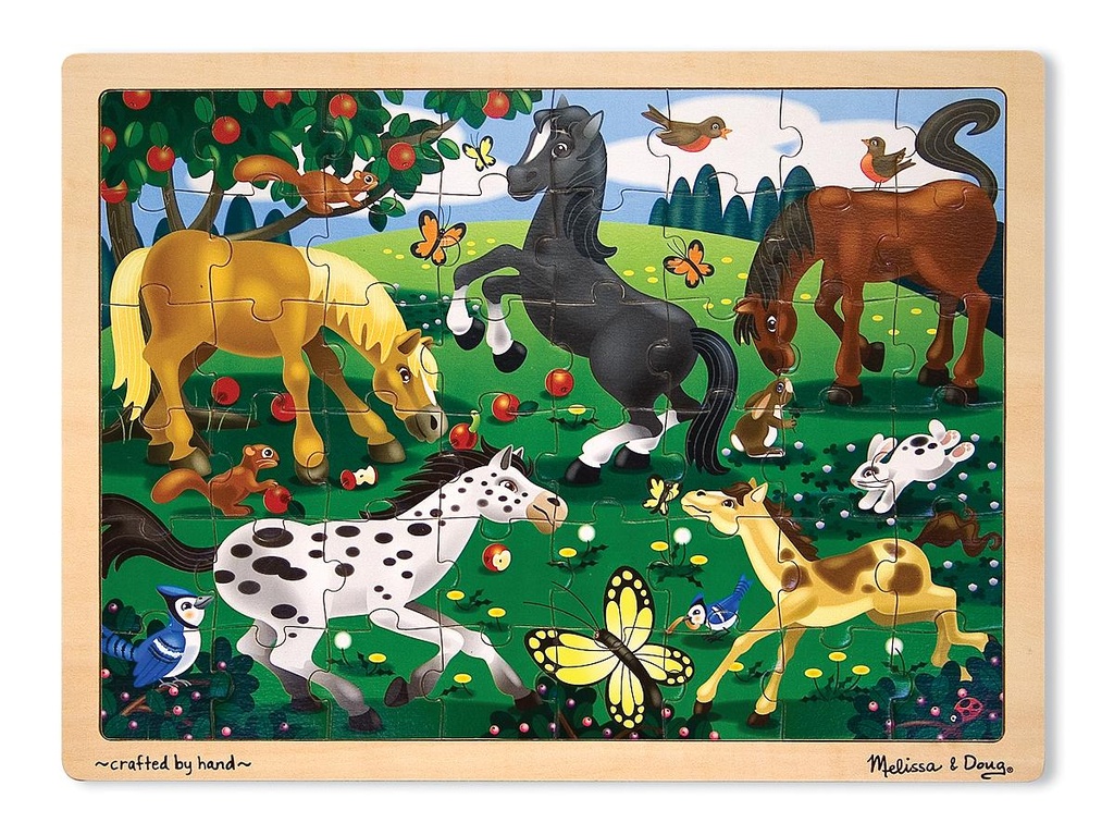 3801 - Wooden Frolicking Horses Tray Puzzle (48 pc)