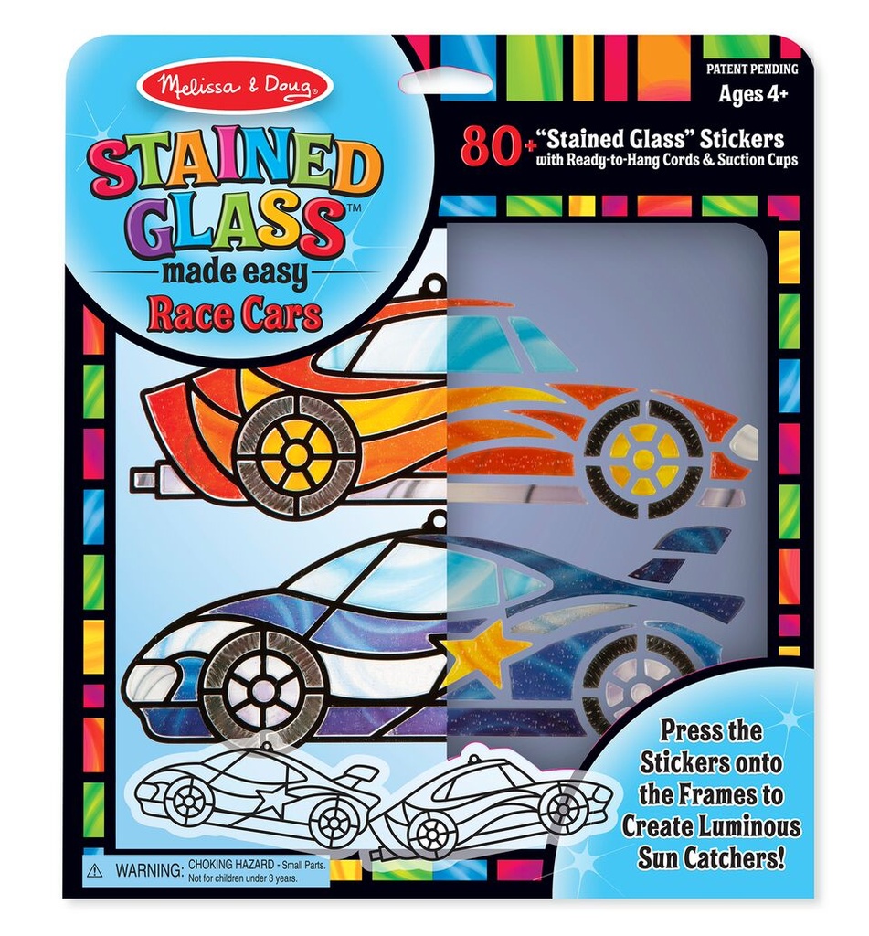 9293 - Stained Glass - Race Cars Ornaments