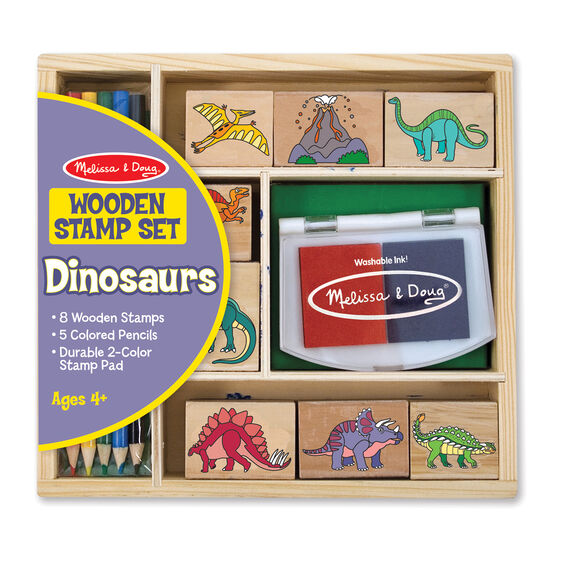 1633 - Wooden Stamp Set Dinosaurs