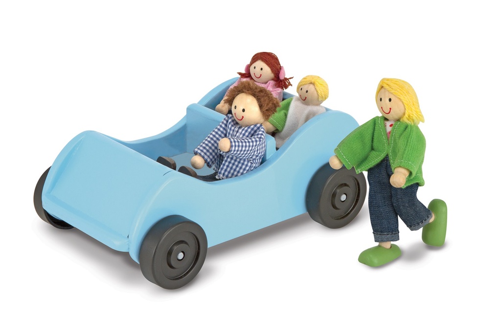 2463 - Wooden Car and Pose-able Passangers