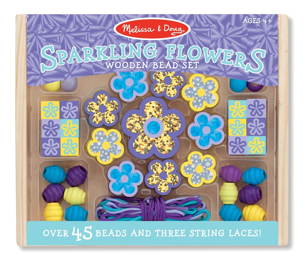 9494 - Sparkling Flowers Wooden Bead Set