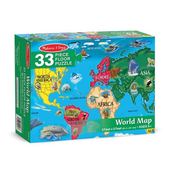 446 - World Map Floor Puzzle (33 pc)