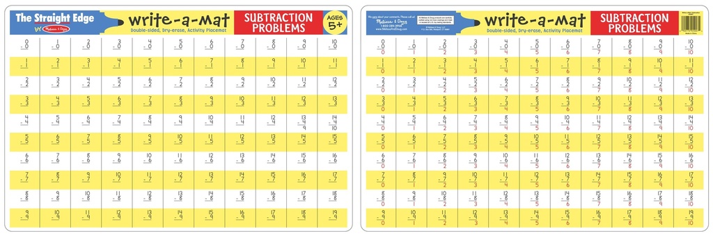 5032 - Subtraction Problems Write-A-Mat (Bundle of 6)