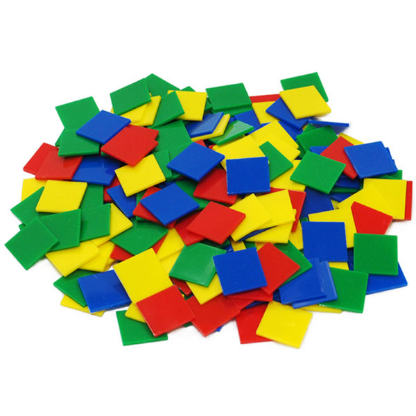 EDX13290 - Colour Tiles - Plastic 4 Colours 25mm - 400pcs