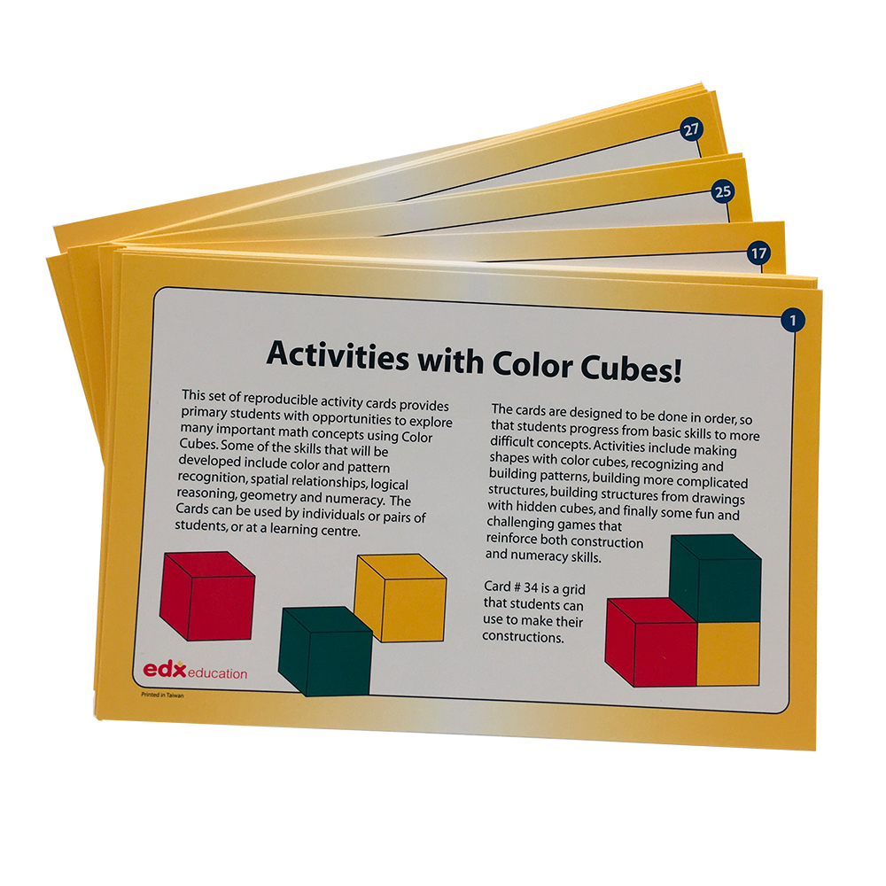 EDX13548 - Colour Cubes - Wooden 20mm with Cards - 102pcs