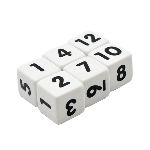 EDX16140 - Dice - NUMBER 1-12 - 18mm - 12pcs Polybag
