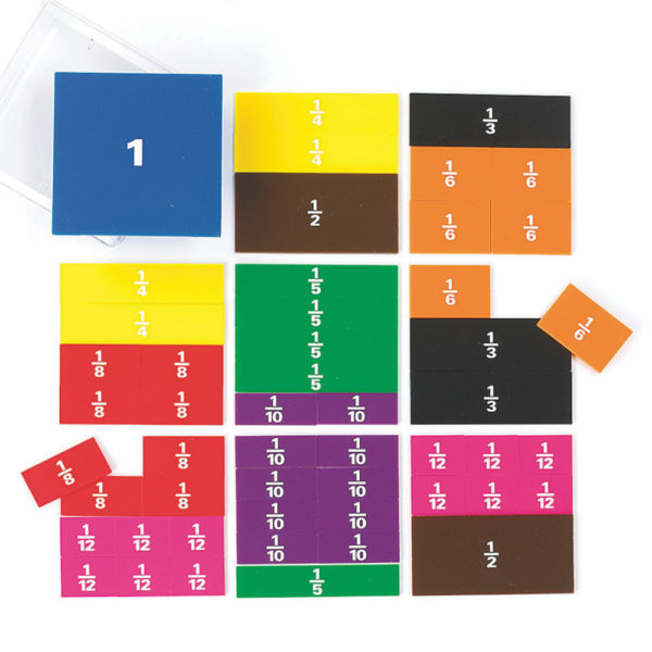 EDX19135 - Fraction Squares - 1 to 12th - Printed - 51pcs