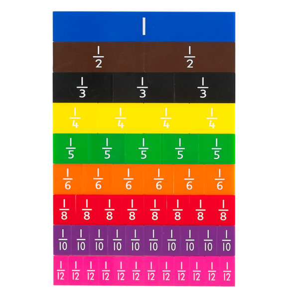 EDX19153 - Fraction Tiles - 1 to 12th - Mini Printed - 51pcs