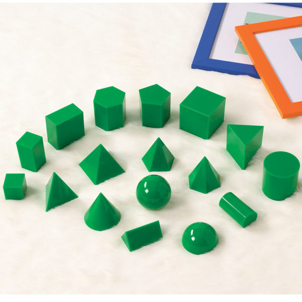 EDX21300 - Geometric Solids - 5cm Green PLASTIC - 17pcs