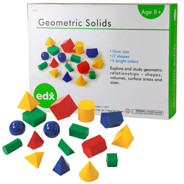 EDX21310 - Geometric Solids - 10cm PLASTIC - 17pcs
