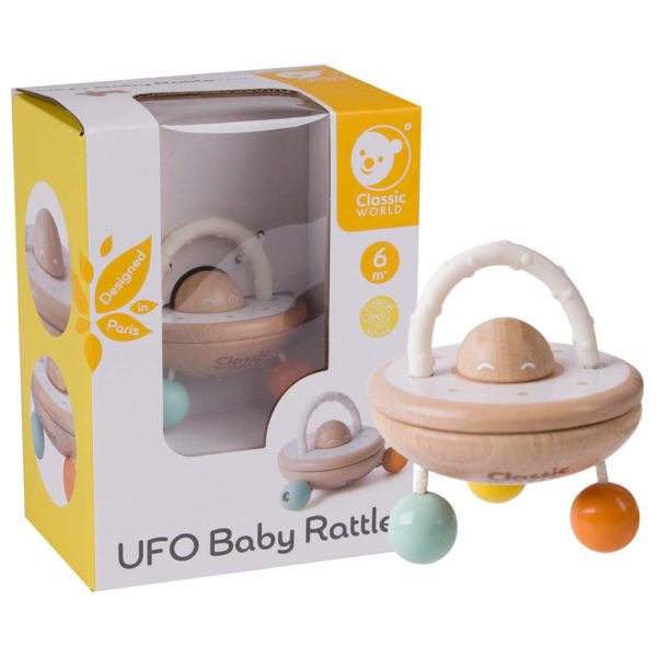 CW10006 - UFO Baby Rattle - (L)7.4 x (W)7 x (H)6.8 cm