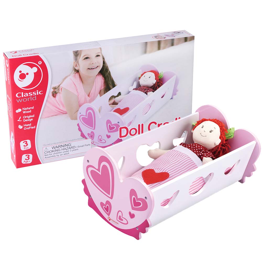 CW2808 - Pretend &amp; Play - Wooden Doll Cradle