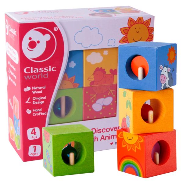 CW3522 - Discovery Cubes with Animal Puzzle - 4pcs