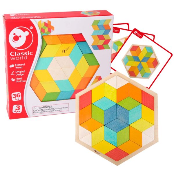 CW3728 - 3D PUZZLE - Triangles &amp; Rhombuses with Cards