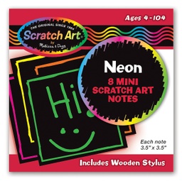 [5841] 5841 - 8 Mini Scratch Art Notes Neon